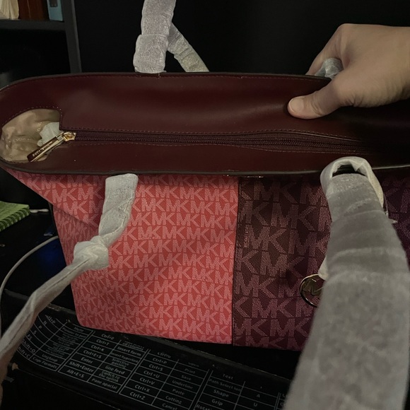 Michael Kors Red Logo Tote - Picture 7 of 8